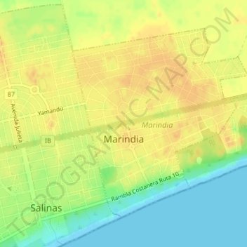 Marindia topographic map, elevation, terrain