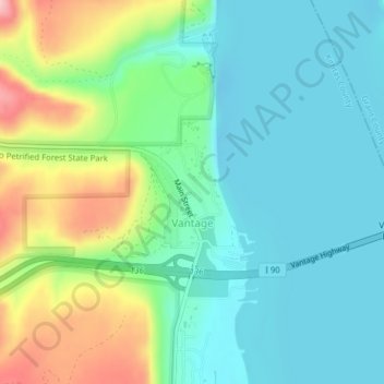 Vantage topographic map, elevation, terrain