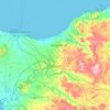 Sassari topographic map, elevation, terrain