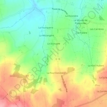 Le Domaine topographic map, elevation, terrain