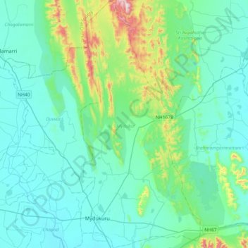 S.Mydukur topographic map, elevation, terrain