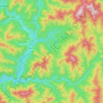 Tirbin EAC topographic map, elevation, terrain