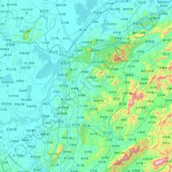 Yueyang topographic map, elevation, terrain