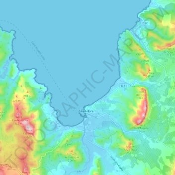 Saint-Florent topographic map, elevation, terrain