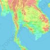 タイ王国 topographic map, elevation, terrain