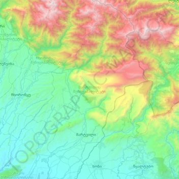 მარტვილის მუნიციპალიტეტი topographic map, elevation, terrain