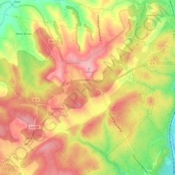 Alburitel topographic map, elevation, terrain