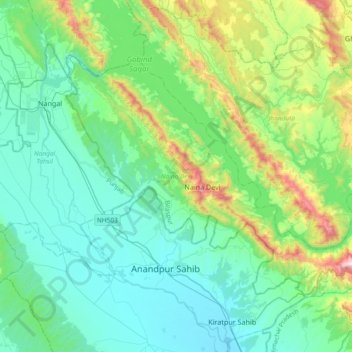 Naina Devi topographic map, elevation, terrain