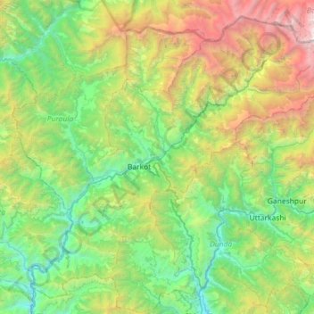 Rajgarhi topographic map, elevation, terrain
