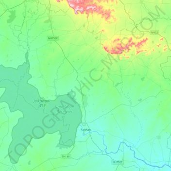 Paithan topographic map, elevation, terrain