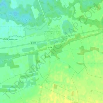 Plichancourt topographic map, elevation, terrain