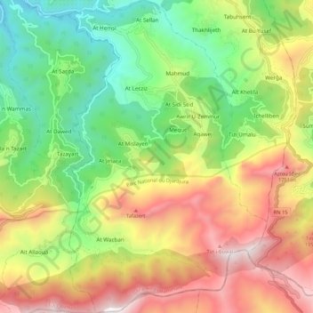 Akbil topographic map, elevation, terrain