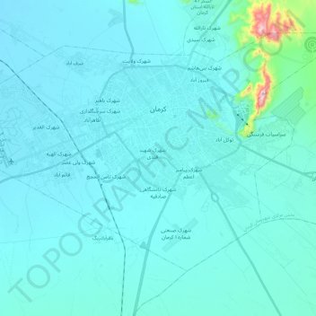 کرمان topographic map, elevation, terrain