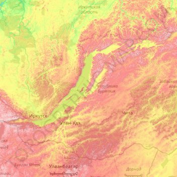 Buryatia topographic map, elevation, terrain