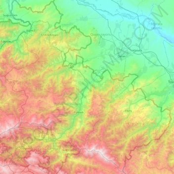 Tavush Province topographic map, elevation, terrain