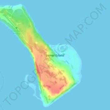 James Island topographic map, elevation, terrain