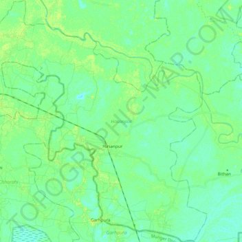 Hasanpur topographic map, elevation, terrain