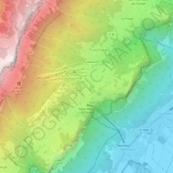Saint-Hilaire topographic map, elevation, terrain