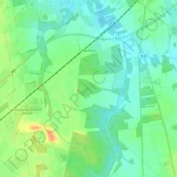 Nienhaus topographic map, elevation, terrain