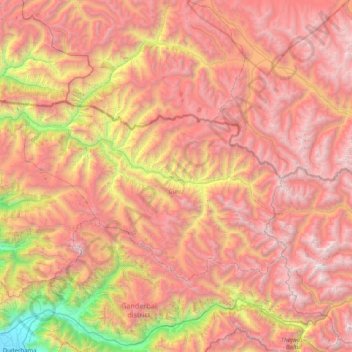 Gurez topographic map, elevation, terrain