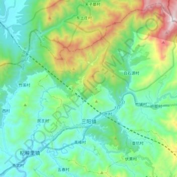 Sanyang topographic map, elevation, terrain