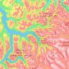 Fjord topographic map, elevation, terrain