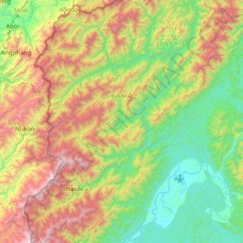 Lahe Township topographic map, elevation, terrain