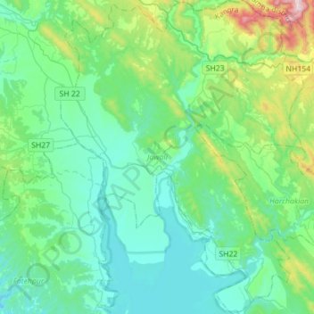 Jawali topographic map, elevation, terrain