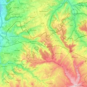 Vuren topographic map, elevation, terrain