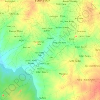 Baburi topographic map, elevation, terrain