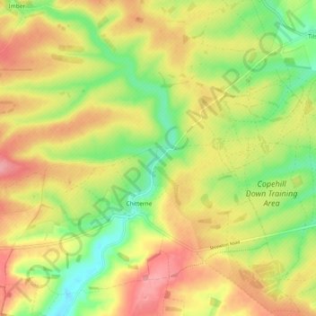 Chitterne topographic map, elevation, terrain