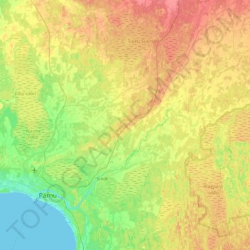 Tori vald topographic map, elevation, terrain