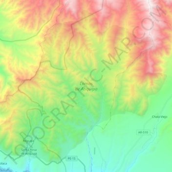 Lomas de Atiquipa topographic map, elevation, terrain