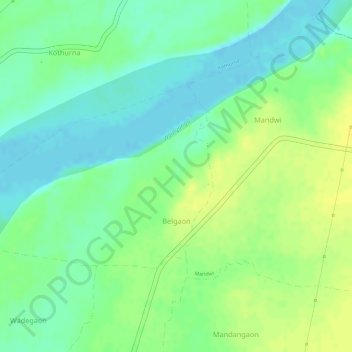 Belgaon topographic map, elevation, terrain