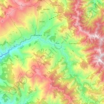 Chenani topographic map, elevation, terrain