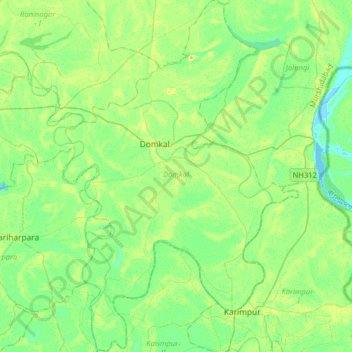 Domkal topographic map, elevation, terrain