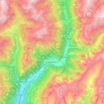 Sondalo topographic map, elevation, terrain