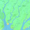 Barguna District topographic map, elevation, terrain