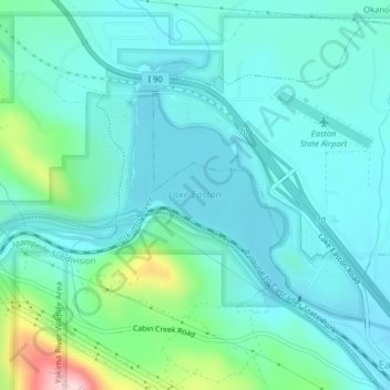 Lake Easton topographic map, elevation, terrain