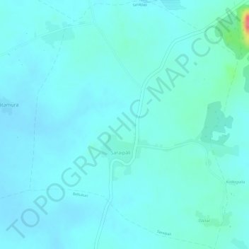 Saraipali topographic map, elevation, terrain