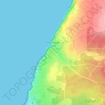 Azenhas do Mar topographic map, elevation, terrain