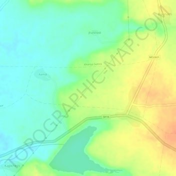 Aamdi topographic map, elevation, terrain