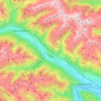 Reißeck topographic map, elevation, terrain