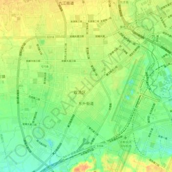 Dongsheng topographic map, elevation, terrain