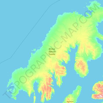 Prince Patrick Island topographic map, elevation, terrain