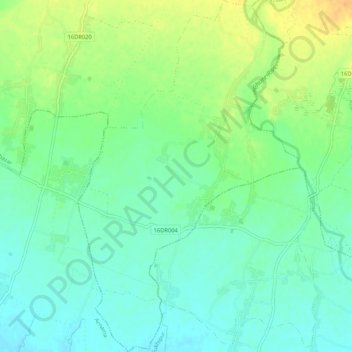 Durgapur topographic map, elevation, terrain