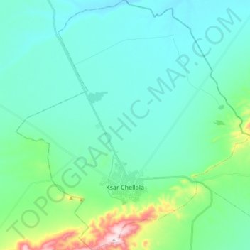 Ksar Chellala topographic map, elevation, terrain