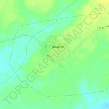 El Calvario topographic map, elevation, terrain
