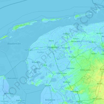 Frisia topographic map, elevation, terrain