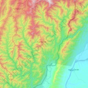 Kamjong topographic map, elevation, terrain